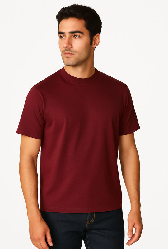 T-Shirt Uomo FILO DI SCOZIA  mezza manica - BORDEAUX