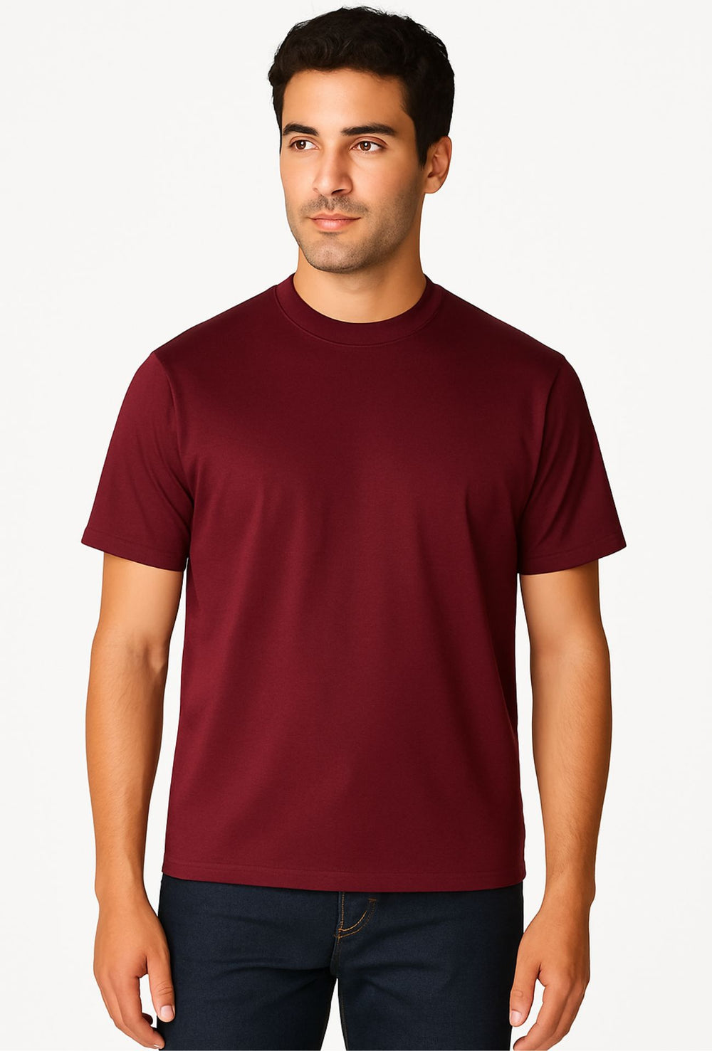 T-Shirt Uomo FILO DI SCOZIA  mezza manica - BORDEAUX