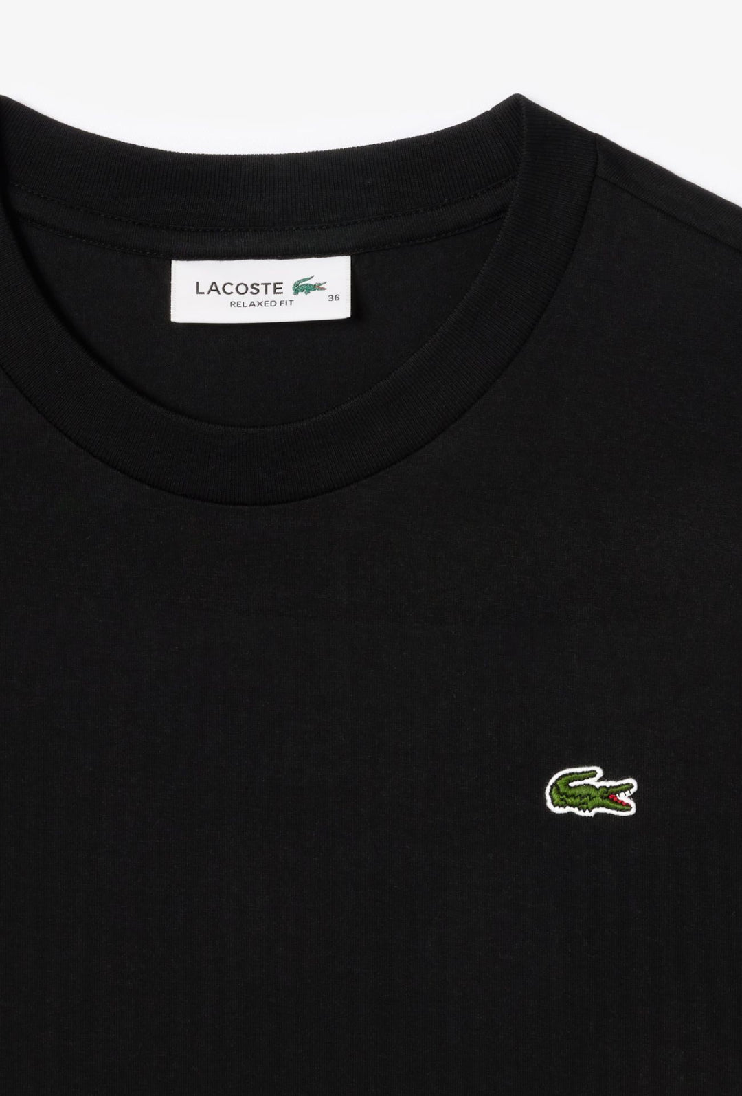 T-Shirt Donna LACOSTE Relaxed Fit 100% Cotone - NERO