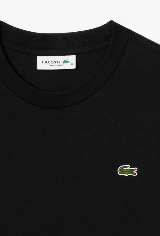 T-Shirt Donna LACOSTE Relaxed Fit 100% Cotone - NERO