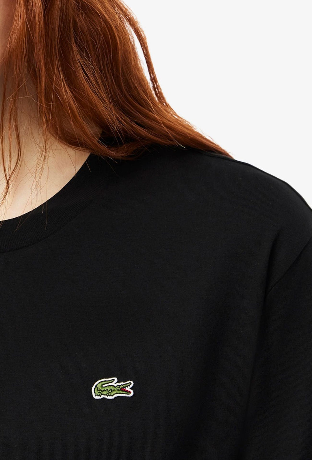 T-Shirt Donna LACOSTE Relaxed Fit 100% Cotone - NERO