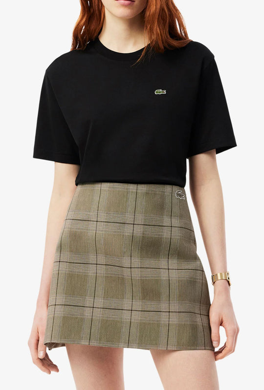 T-Shirt Donna LACOSTE Relaxed Fit 100% Cotone - NERO