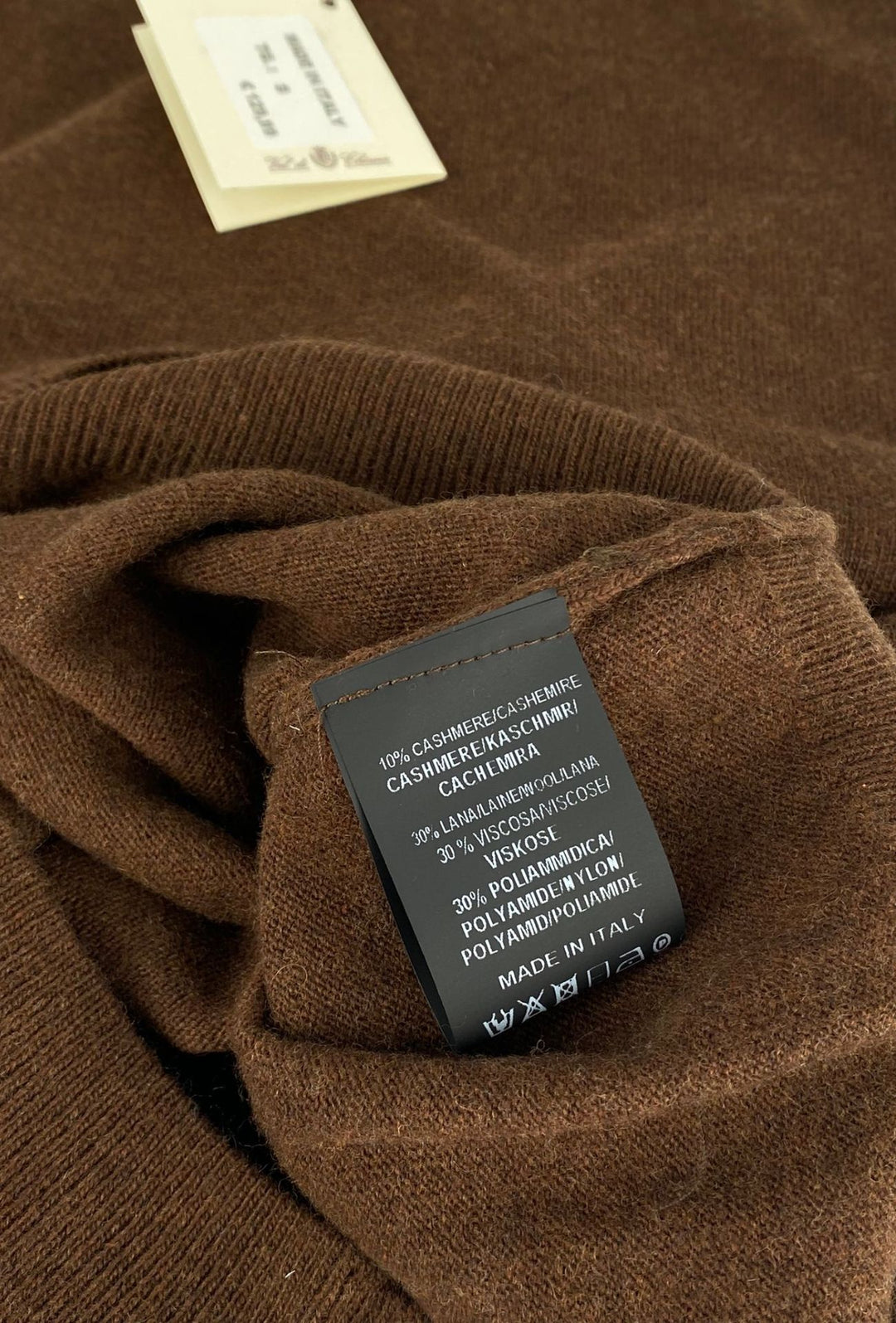 Maglioncino uomo misto Cashmere Lana Made in Italy - MARRONE