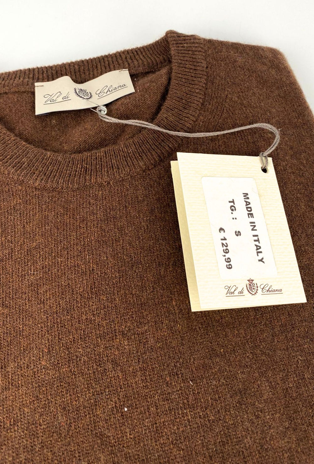 Maglioncino uomo misto Cashmere Lana Made in Italy - MARRONE