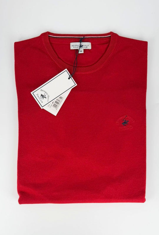 Maglioncino uomo Beverly Hills Polo Club in viscosa invernale - ROSSO