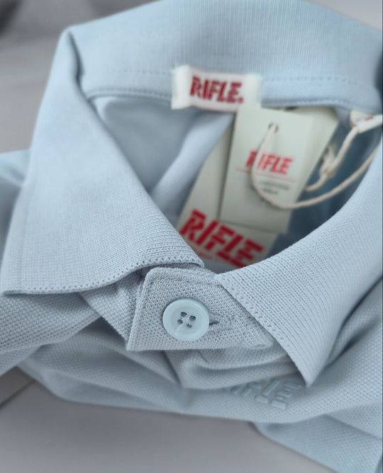 Polo uomo Rifle in 100% cotone piquet - AZZURRO CIELO