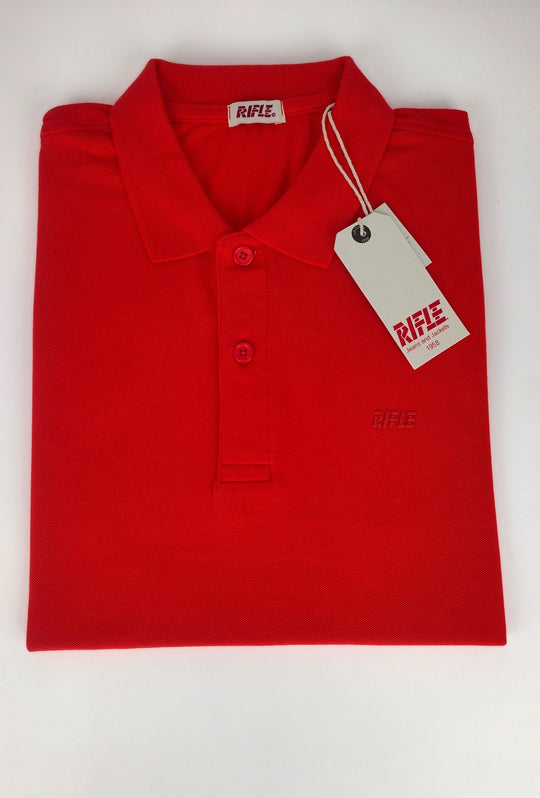 Polo uomo Rifle in 100% cotone piquet - ROSSO