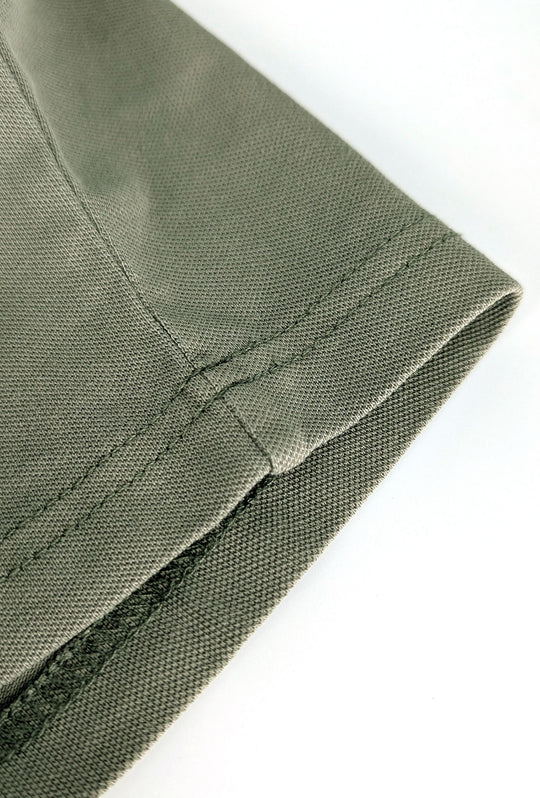 T-Shirt uomo Dresserd in cotone piquet elasticizzato - VERDE MILITARE