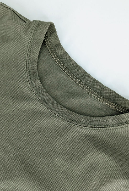 T-Shirt uomo Dresserd in cotone piquet elasticizzato - VERDE MILITARE