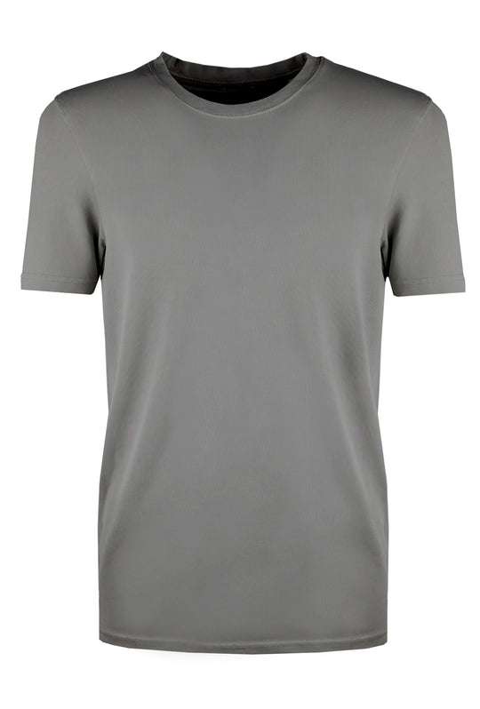 T-Shirt uomo Dresserd in cotone piquet elasticizzato - GRIGIO SCURO