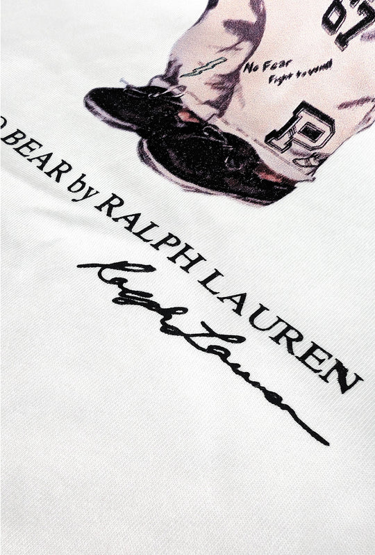 T-Shirt Uomo Raplh Lauren Polo Bear Maglia mezza manica - BIANCO