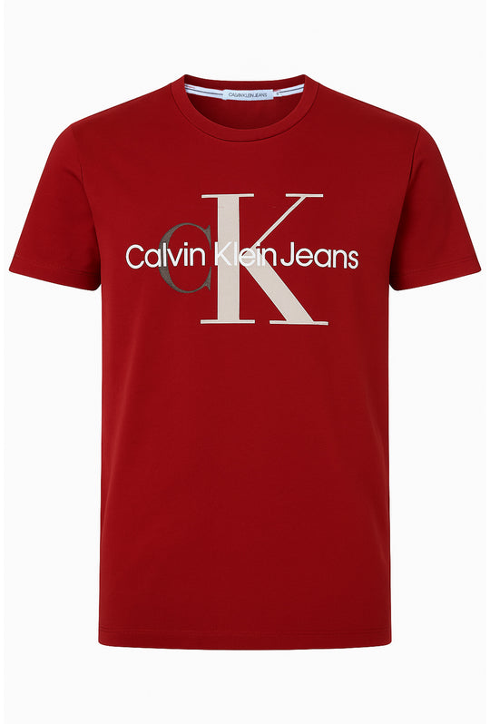 T-Shirt uomo CALVIN KLEIN slim fit con logo sul petto - BORDEAUX
