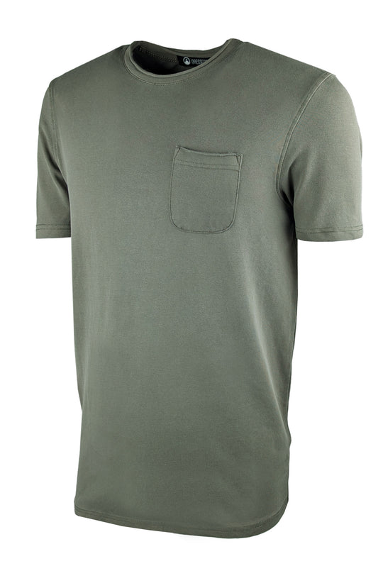 T-Shirt Uomo Dresserd in cotone piquet con taschino - VERDE