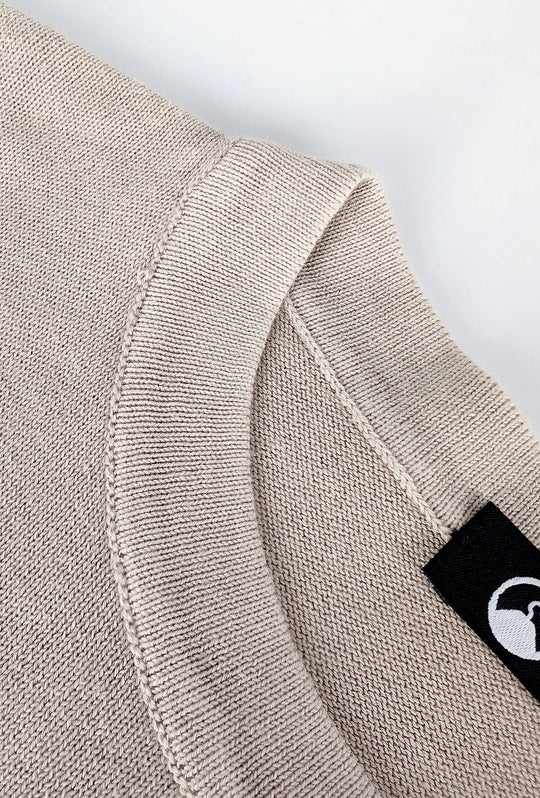 T-Shirt uomo in Filo Maglia mezza manica relaxed fit - BEIGE