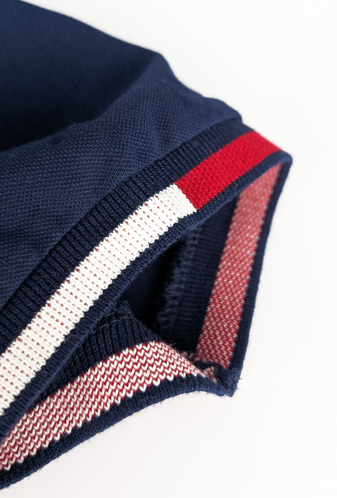 T-Shirt uomo in cotone Piquet con bordi a contrasto - BLU