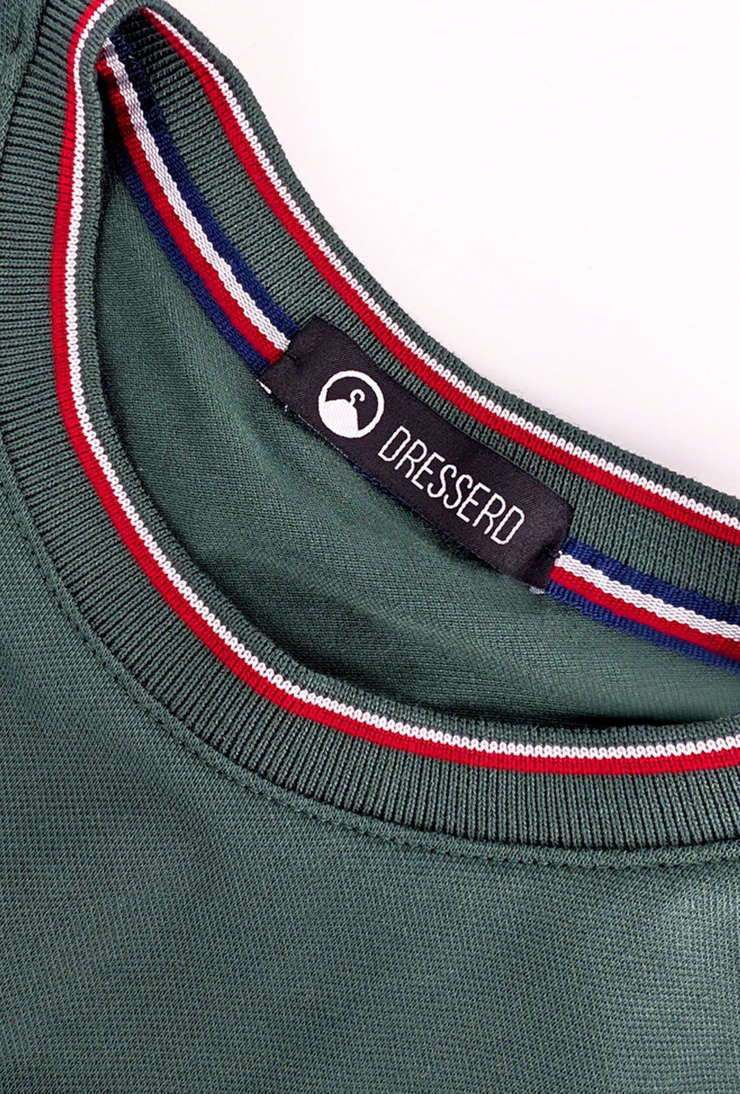 T-Shirt uomo in cotone Piquet con bordi a contrasto - VERDE SCURO