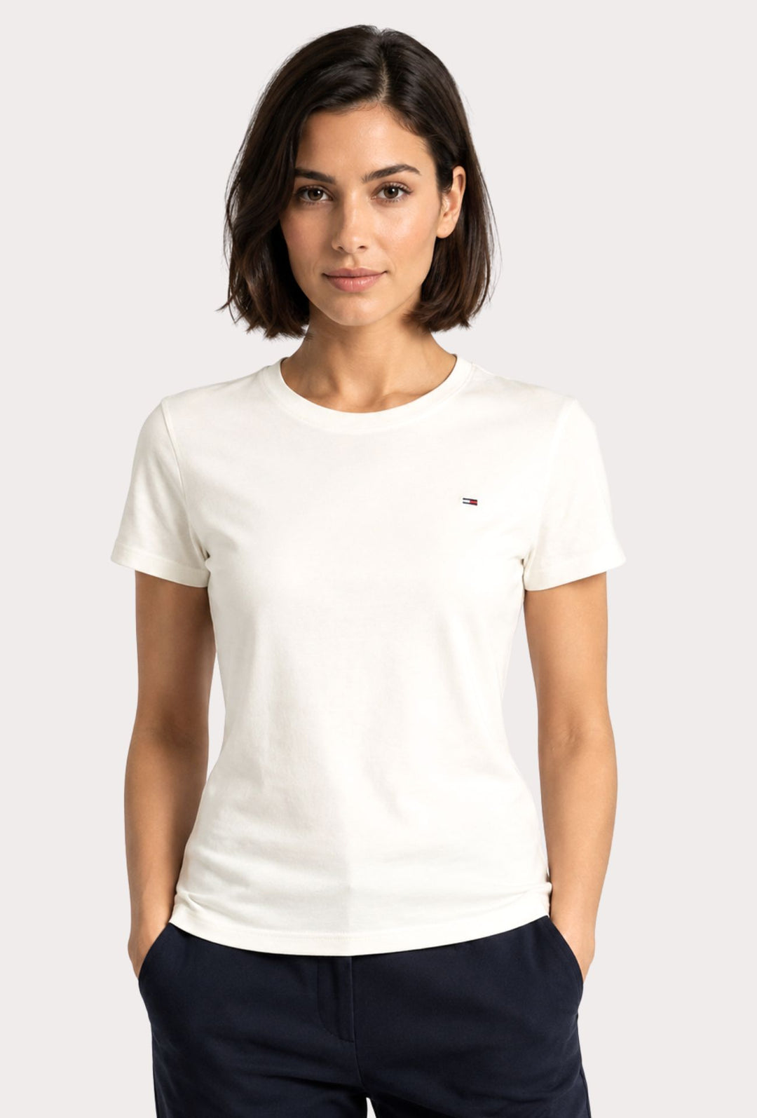 T-shirt donna Slim Fit Tommy Jeans- BIANCO