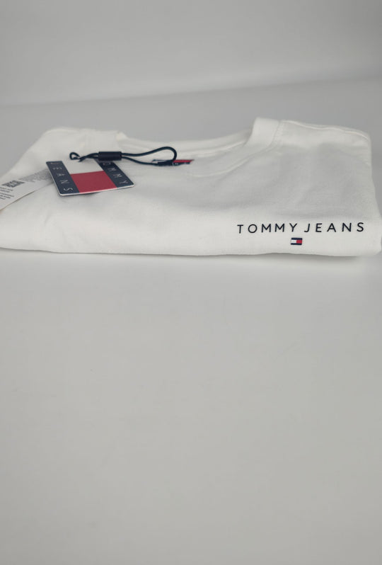 T-shirt uomo Tommy Jeans logo a rilievo lato cuore 100% cotone - BIANCO