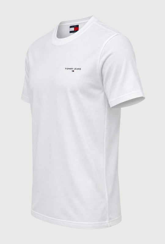 T-shirt uomo Tommy Jeans logo a rilievo lato cuore 100% cotone - BIANCO