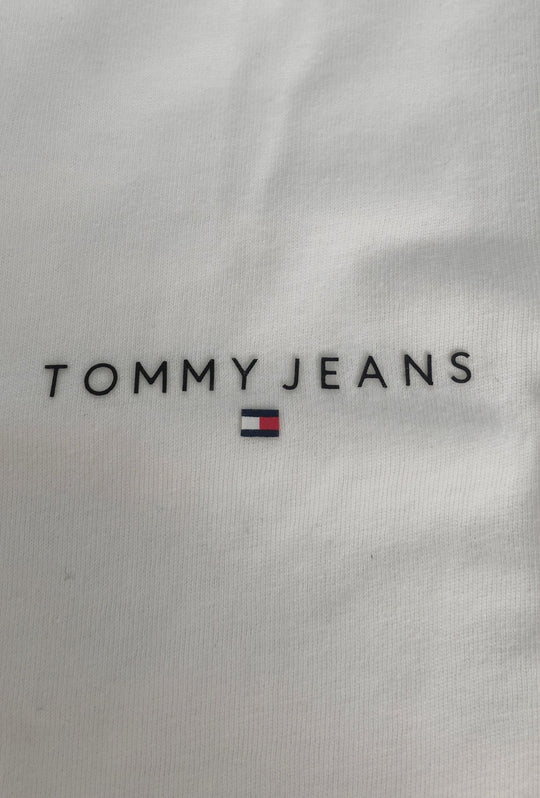 T-shirt uomo Tommy Jeans logo a rilievo lato cuore 100% cotone - BIANCO