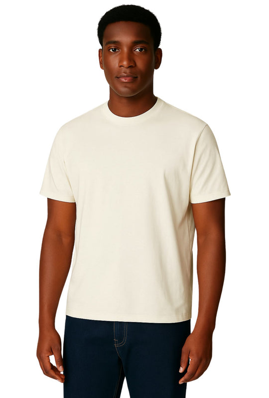 T-Shirt Uomo FILO DI SCOZIA  mezza manica - PANNA