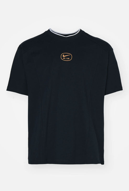 T-Shirt Uomo NIKE AIR Sportswear logo oro metallizzato - NERO