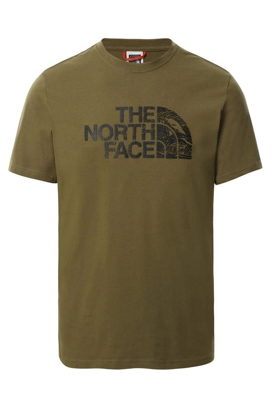 T-Shirt uomo The North Face con stampa sul petto - VERDE MILITARE