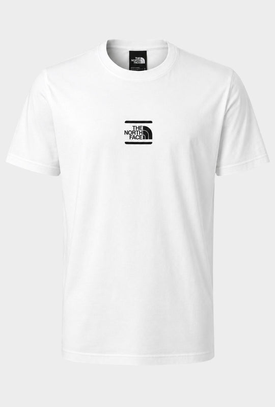T-Shirt Uomo THE NORTH FACE logo stampato centrale nero- BIANCO