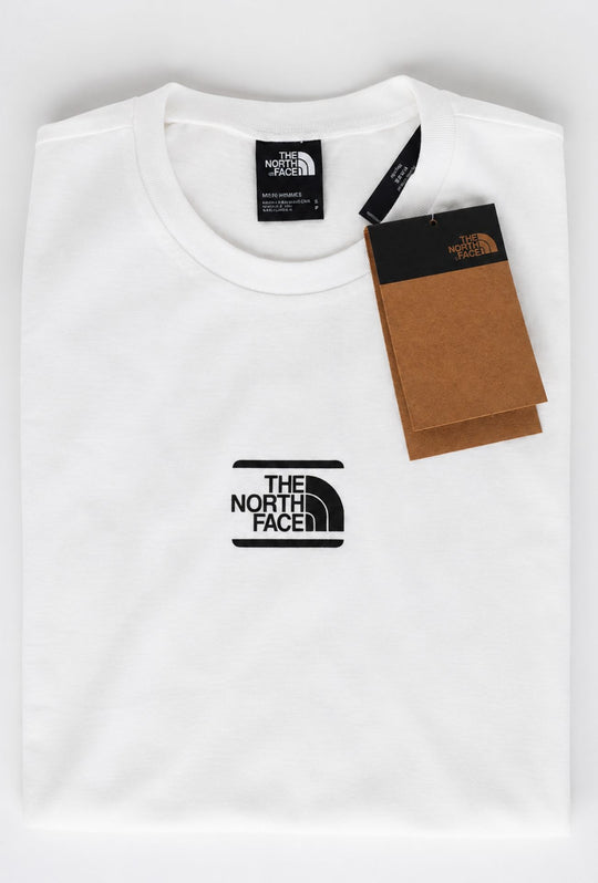 T-Shirt Uomo THE NORTH FACE logo stampato centrale nero- BIANCO