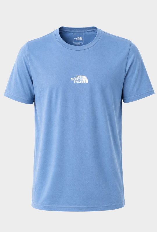 T-Shirt Uomo THE NORTH FACE logo stampato centrale bianco- INDIGO