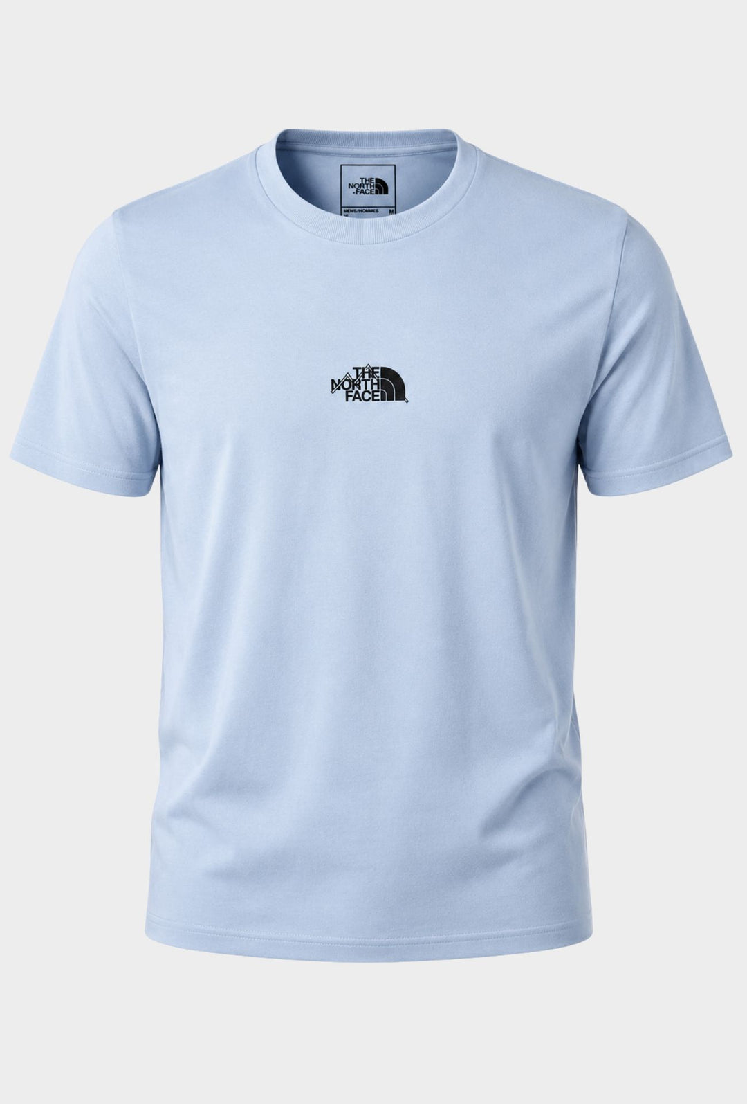 T-Shirt Uomo THE NORTH FACE logo stampato centrale nero- CIELO