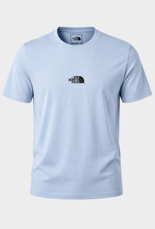 T-Shirt Uomo THE NORTH FACE logo stampato centrale nero- CIELO