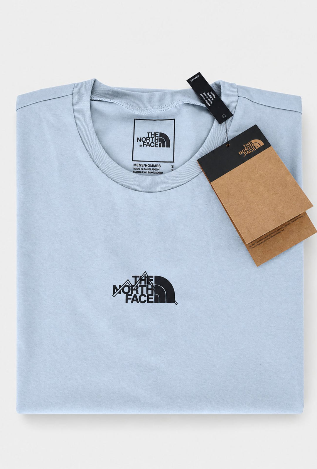 T-Shirt Uomo THE NORTH FACE logo stampato centrale nero- CIELO
