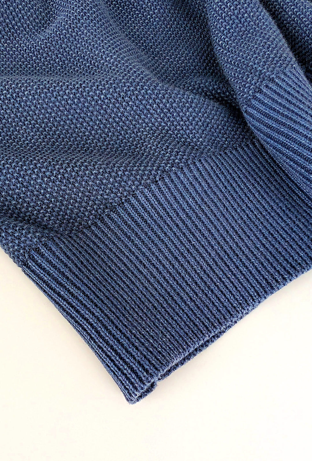 T-Shirt uomo in filo maglietta mezza manica trama lavorata - BLU