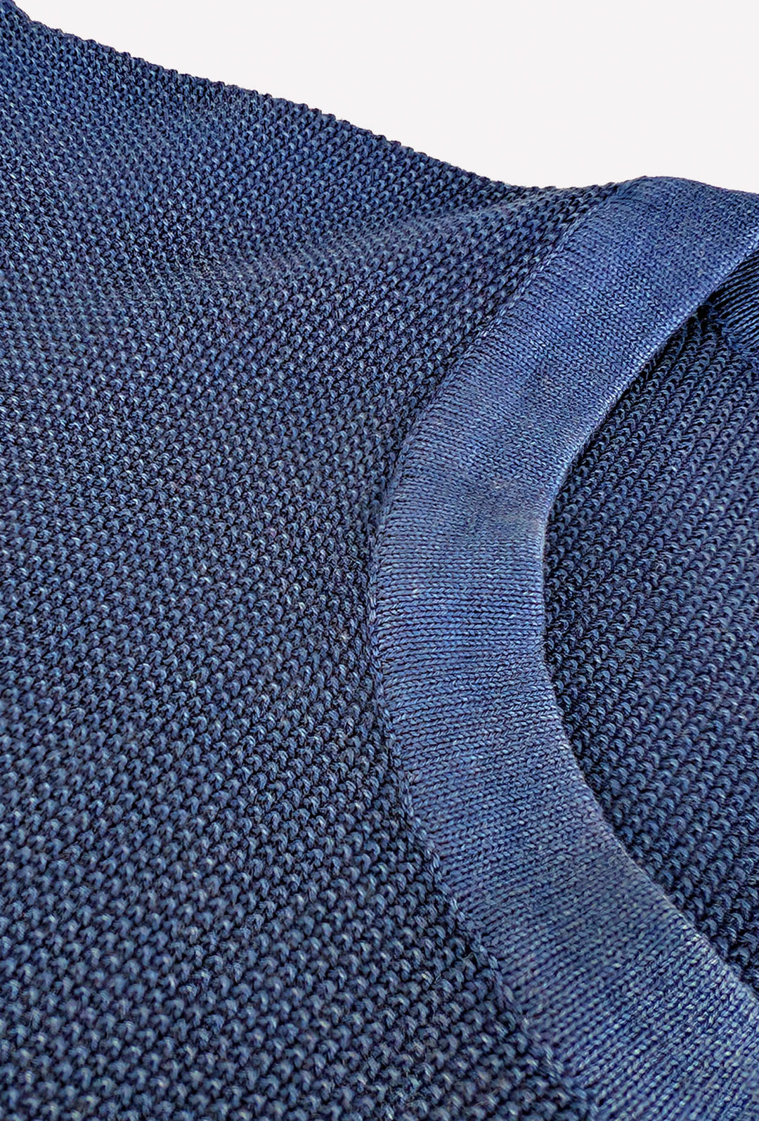 T-Shirt uomo in filo maglietta mezza manica trama lavorata - BLU