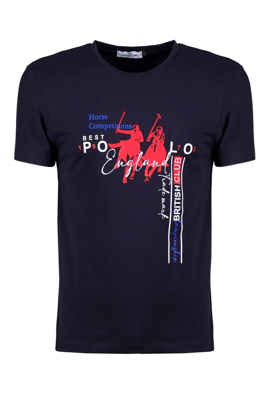 T-Shirt uomo Polo England Girocollo in cotone - BLU