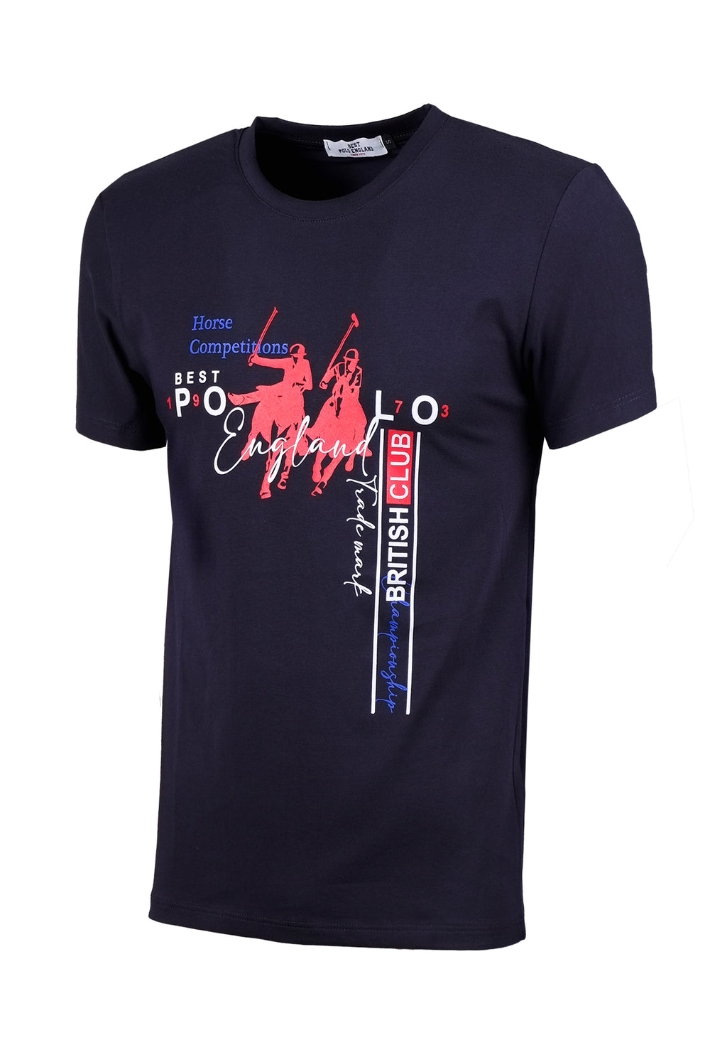 T-Shirt uomo Polo England Girocollo in cotone - BLU