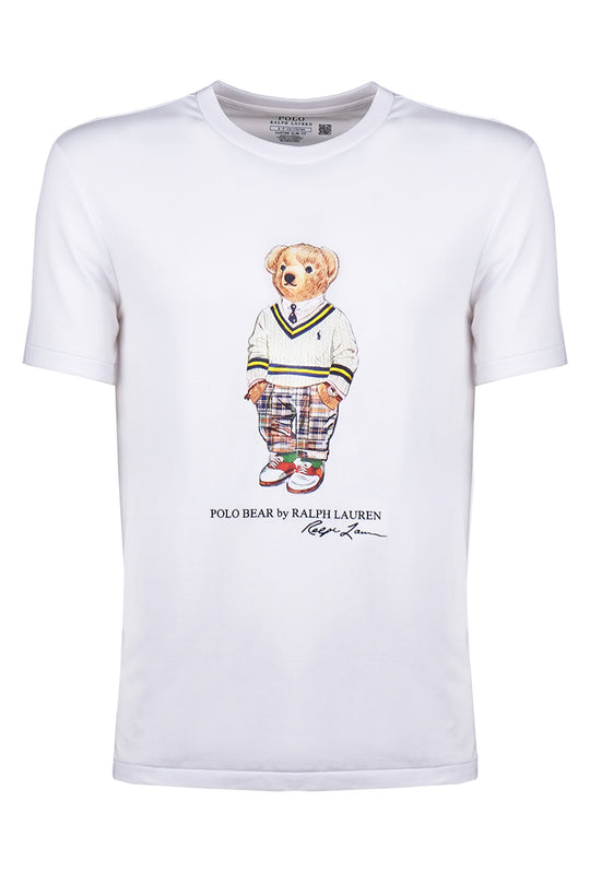 T-Shirt Uomo RALPH LAUREN Polo Bear Orso con maglione - BIANCO