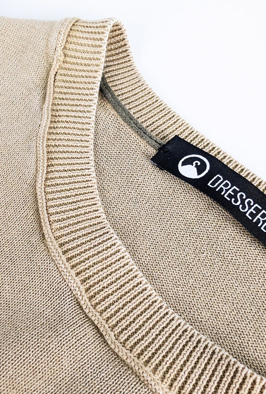 T-Shirt Dresserd in Filo girocollo con taschino colorato - BEIGE