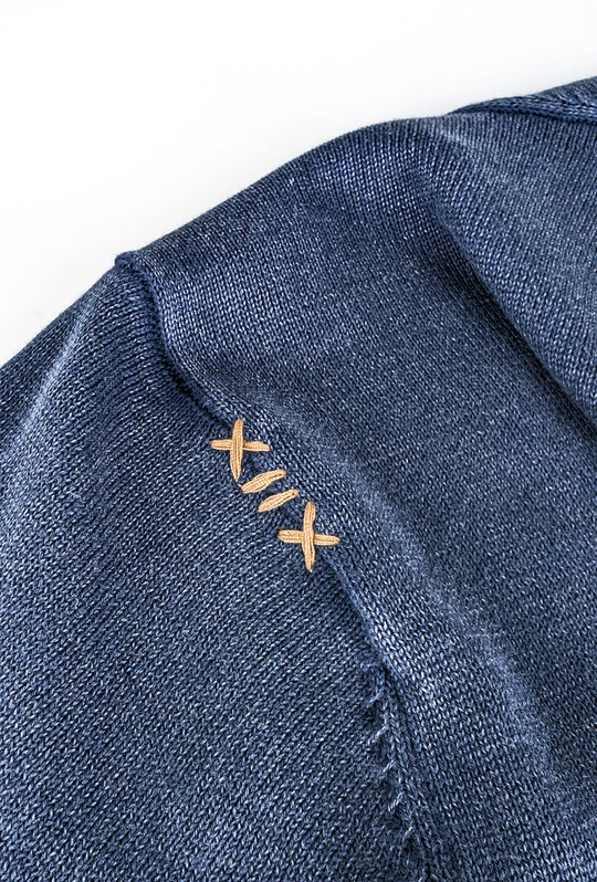 T-Shirt Dresserd in Filo girocollo con taschino colorato - BLU