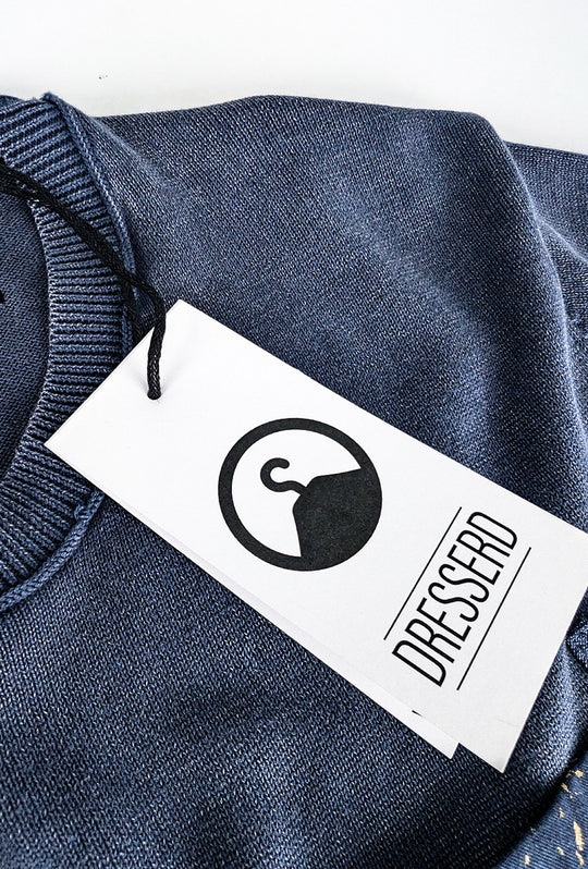 T-Shirt Dresserd in Filo girocollo con taschino colorato - BLU