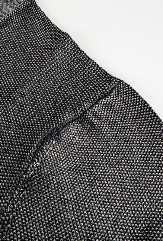 T-Shirt uomo in filo maglietta mezza manica trama lavorata - NERO