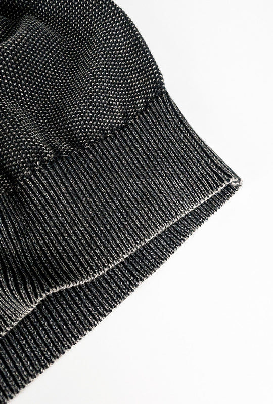 T-Shirt uomo in filo maglietta mezza manica trama lavorata - NERO