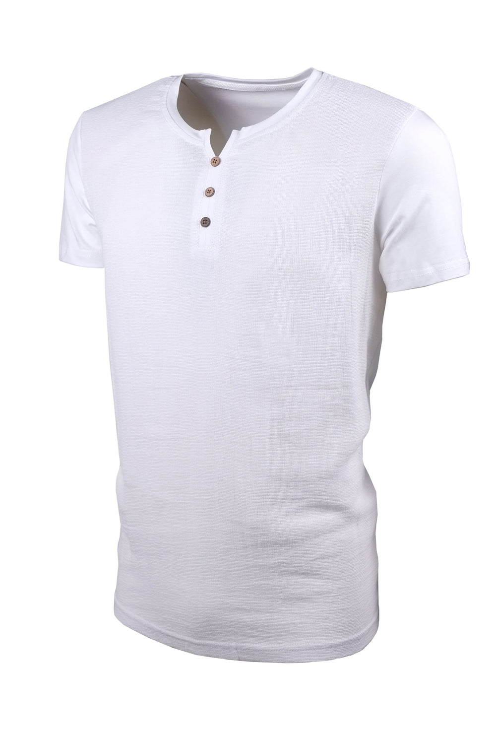 T-Shirt Uomo Dresserd Serafino in lino cotone - BIANCO