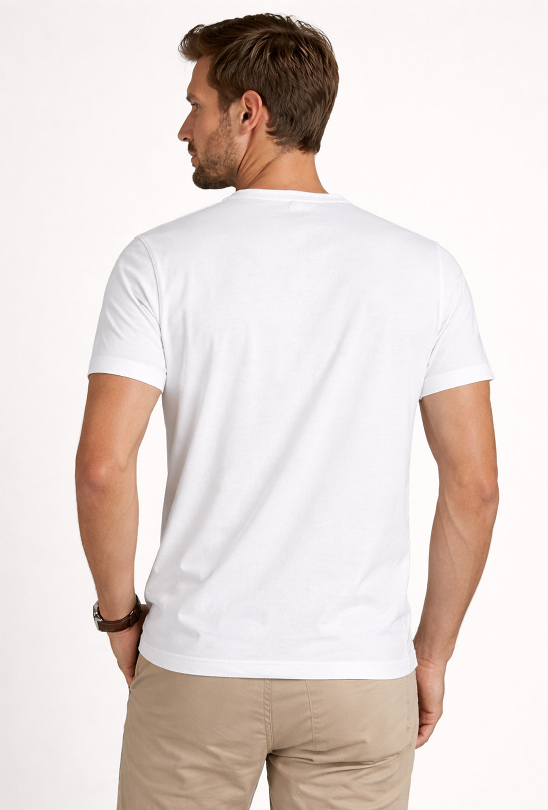 T-Shirt uomo serafino Henry Cotton's 100% Cotone - BIANCO