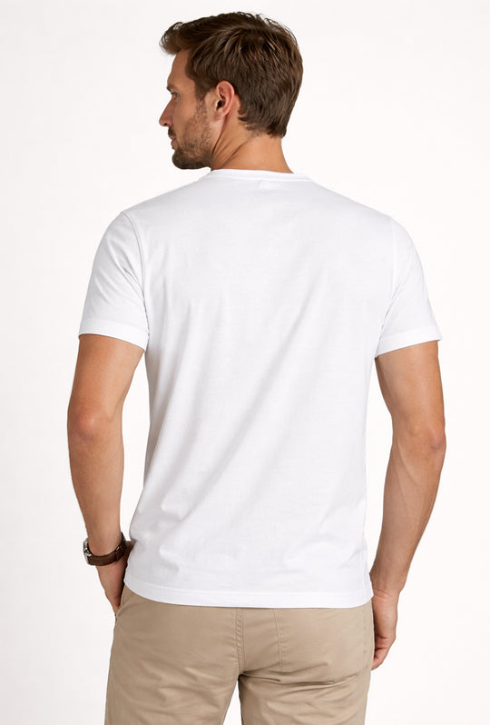 T-Shirt uomo serafino Henry Cotton's 100% Cotone - BIANCO