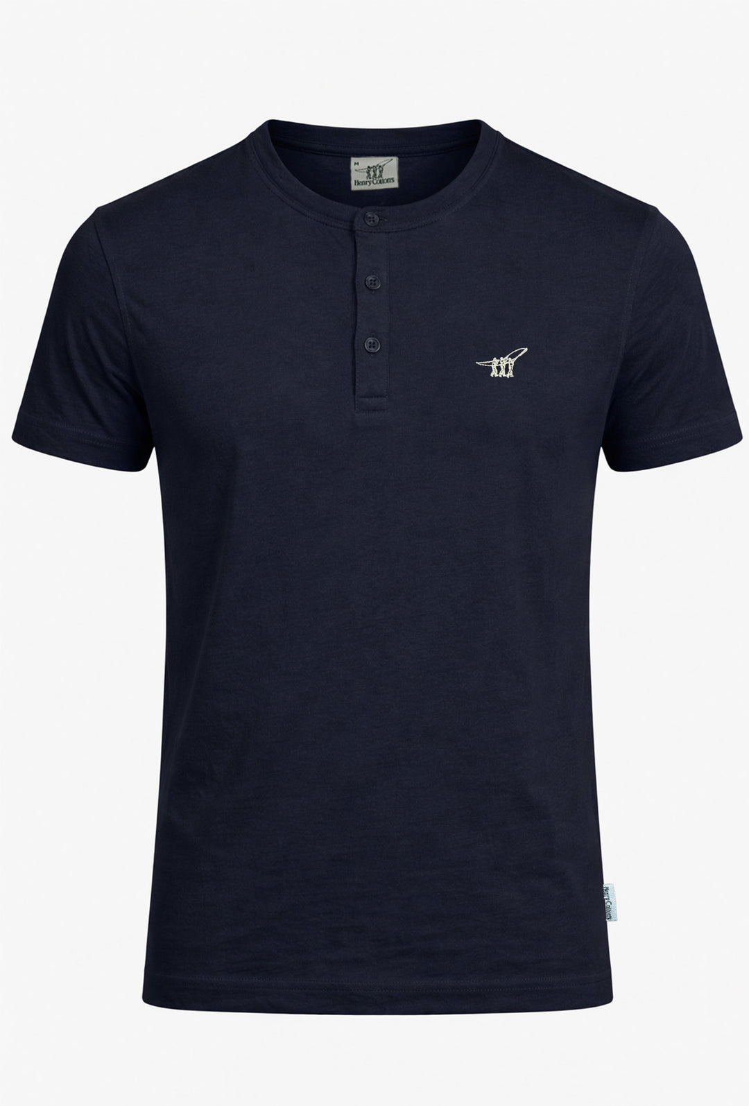 T-Shirt uomo serafino Henry Cotton's 100% Cotone - BLU