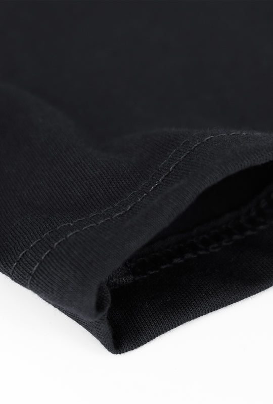 T-Shirt Uomo tinta unita ricamo lato cuore - NERO