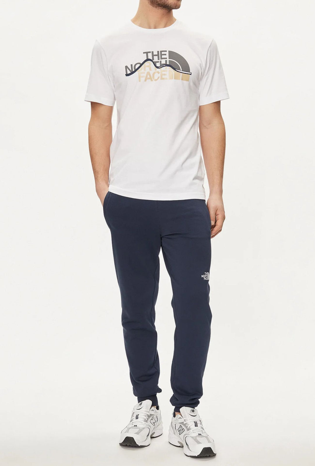 The North Face T-shirt Mountain Line da Uomo – BIANCO