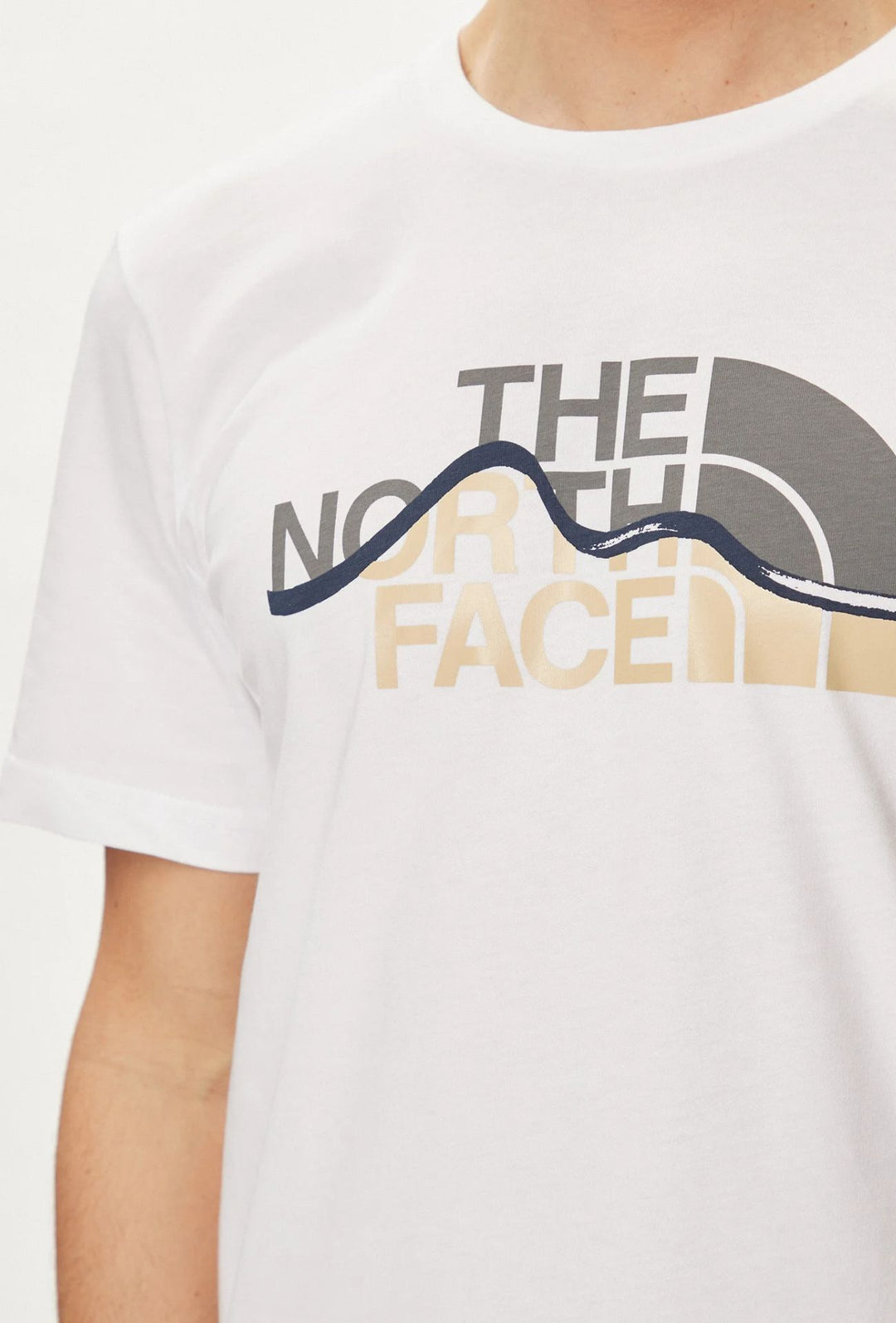 The North Face T-shirt Mountain Line da Uomo – BIANCO